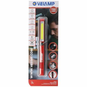 Velamp LED zseblámpa 1W + COB 3W 2 az 1-ben munkalámpa mágnessel és csíptetővel 3xAAA elemmel kép