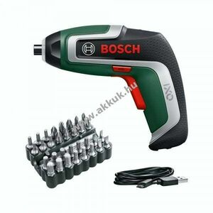 Bosch IXO 7 akkus csavarozó 3, 6V 2, 0Ah 32db/csomag bitkészlet Micro-USB kábellel Li-Ion kép