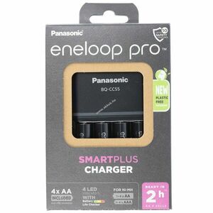 Panasonic BQ-CC55 töltő és eneloop pro AA Mignon ceruza akku 1.2V 2500mAh 4db/csomag NiMH kép