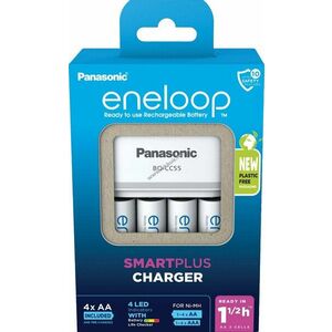Panasonic BQ CC55 töltő + eneloop AA Mignon ceruza akku 1.2V 2000mAh 4db/csomag NiMH kép
