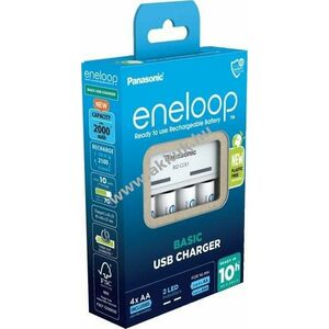 Eneloop univerzális USB töltő 4x AA Mignon ceruza akku 2000mAh NiMH kép
