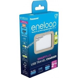 Eneloop univerzális USB töltő és 4db/csomag AA Mignon ceruza 2000mAh akku NiMH kép