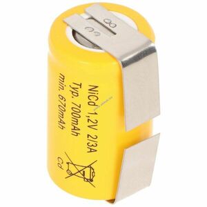 Helyettesítő akku Cadnica KR-600AE 2/3A U-formájú forrfül ipari ( Sanyo) NiCd kép