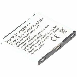 Helyettesítő akku Motorola KRZR K1 BC50 CFNN1043 3, 7V 650-700mAh mobiltelefon Li-Ion kép