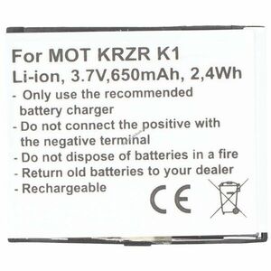 Helyettesítő akku Motorola BC50 CFNN1043 CFNN7007 3, 7V 650mAh Li-Ion mobiltelefon kép