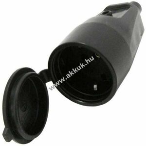 Gumírozott védőérintkezős kupplung fekete fedéllel 250V 16A 2, 5mm2 kép