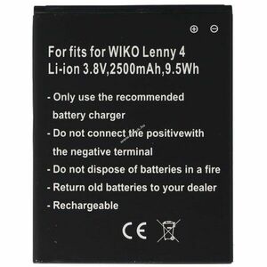 Helyettesítő akku mobiltelefon WIKO Lenny 4/Lenny 4 Plus/Harry 3913 3, 8V 2500mAh Li-Ion kép