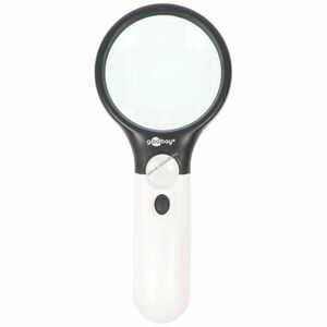 LED-olvasólupa LED-világítással 1, 75x és 12, 25x nagy és kis lencse 3x AAA (mikro) fehér kép