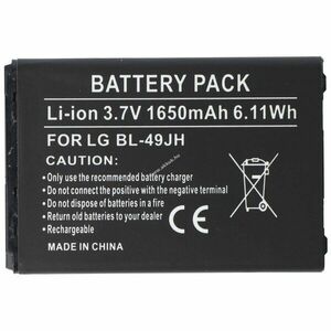Helyettesítő akku LG BL-49JH EAC63138801 mobiltelefon 3, 7V 1650mAh Li-Ion kép