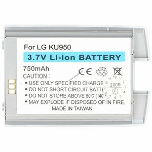 Helyettesítő akku LG KU950 mobiltelefon 750mAh kép