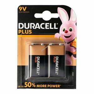 Duracell Plus Power 9V 6LR61 E-Block elem 2db/csomag hagyományos elem alkáli kép
