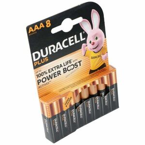 Duracell Plus Power Boost MN2400 AAA (Micro) elem 8db/csomag hagyományos elem kép