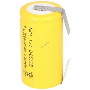 Helyettesítő akku Sanyo KR-5000DEL Cadnica D (góliát) 1.2V 5000mAh forrfül U-forma ipari NiMH kép