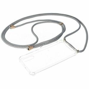 Necklace tok Samsung Galaxy A50 átlátszó TPU állítható nyakpánt szürke, fehér kép