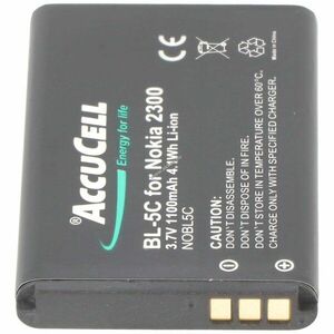 Helyettesítő akku Nokia 1600 BL-5C 3, 6V 1100mAh mobiltelefon Li-Ion kép