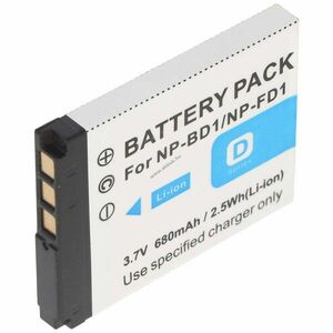 Helyettesítő akku Sony NP-BD1 NP-FD1 3, 7V 680mAh fényképezőgép Li-Ion kép