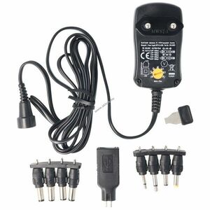 3V-12V univerzális tápegység 1 USB 8 DC adapterrel max.3, 6W 0, 3A fekete kép
