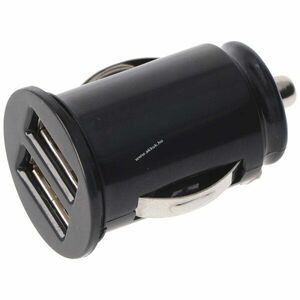 KFZ töltőadapter USB Dual USB 2, 1A fekete TINY kép
