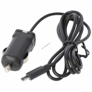 Autós töltőkábel Micro-USB 1A 12V/24V fekete kép