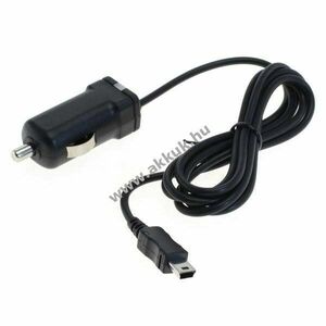 Autós Mini-USB töltőkábel 1A 12-24V 5V fekete kép