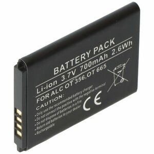Helyettesítő akku Alcatel One Touch 356 665 665x mobiltelefon 46, 9x33, 9x4, 6mm kép