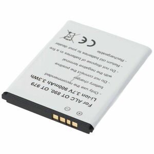 Helyettesítő akku ALCATEL One Touch 890 890D 891 979 mobiltelefon 3, 7V 900mAh Li-Ion kép