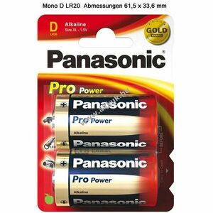 Panasonic Pro Power LR20 D (góliát) 2db/csomag hagyományos elem kép