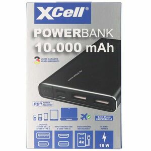 XCell Powerbank 5V-12V 10000mAh USB Type-C 2xQC3.0 18W Li-Polymer kép