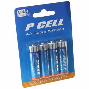 P-Cell AA Mignon ceruza LR6 1, 5V 4db/csomag helyettesítő elem hagyományos elem kép