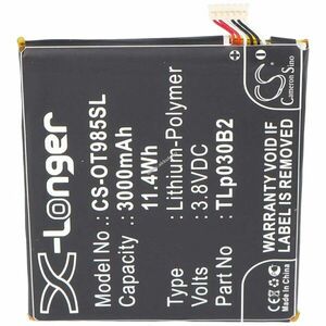 Helyettesítő akku Alcatel TLp030B 3, 8V 3000mAh Li-Polymer kép