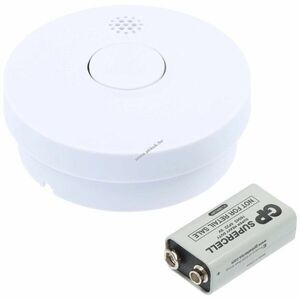 Fotoelektromos füstjelző 1x9V elemmel kb.85dB fehér CE DIN EN 14604 kép