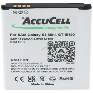 Helyettesítő akku Samsung Galaxy S III Mini GT-I8190 EB-L1M7FLU 60, 4x50, 3x4, 2mm mobiltelefon kép