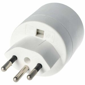 Svájci adapter Schuko Typ F aljzatról svájci 3 tűs dugó 230V 10A fehér kép