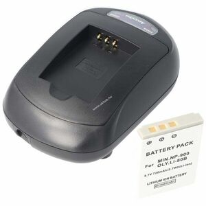 Helyettesítő akku és töltő fényképezőgéphez 02491-0028-00 kompatibilis Li-Ion kép