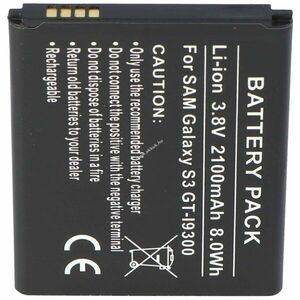 Helyettesítő akku Samsung Galaxy S III GT-I9300 EB-L1G6LLUC 3, 7V 2100mAh mobiltelefon Li-Ion kép