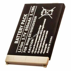 Helyettesítő akku Sharp GX15 GX25 GX30 GX30i 850mAh mobiltelefon kép