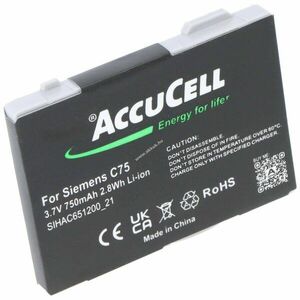 Helyettesítő akku Siemens C75 750mAh mobiltelefon kép