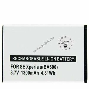 Helyettesítő akku Sony Ericsson ST25i Xperia U BA600 mobiltelefon Li-Ion kép