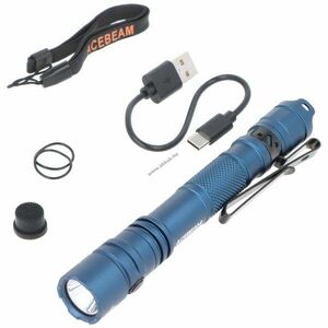 AceBeam TAC 2AA taktikai zseblámpa 1400lm 304m kék akku 1600mAh Li-Ion kép