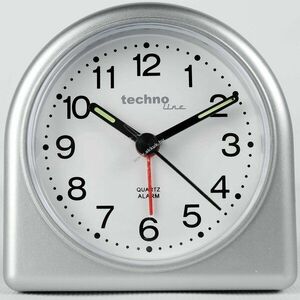 Technoline Modell SD analóg kvarc ébresztő óra ezüst éjjel világító mutatók kép
