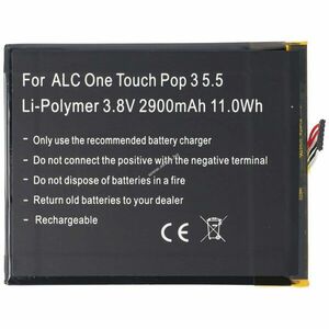 Helyettesítő akku mobiltelefon Alcatel Pop 3 OT-5025 TLp029A1 CAC2910008C1 3.8V 2900mAh Li-Polimer kép