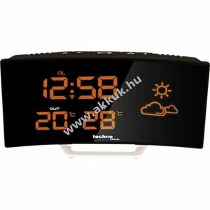 Technoline WS 6832 időjárásállomás DCF-77 rádióóra borostyán LED kijelző kép