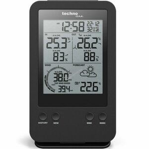 Technoline WS 9008 szélmérő DCF-77 rádióóra hőmérséklet páratartalom kép