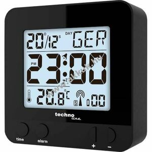 Technoline WT 235 fekete DCF-77 rádiós ébresztőóra touch-szenzor kép