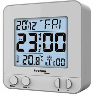 Technoline WT 235 ezüst rádiójel vezérelt ébresztőóra DCF-77 érintésérzékelő kép