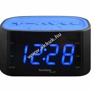 Technoline WT 465 rádiós ébresztő FM rádió 20 állomás fekete/kék kép