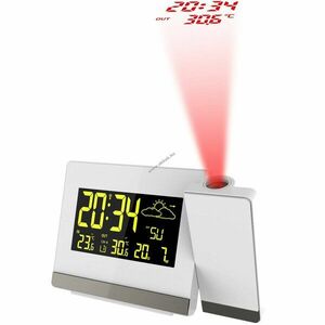 Technoline WT 549 vetítős ébresztőóra DCF-77 rádióóra 12/24h dátum hét napja hőmérséklet kijelzés kép