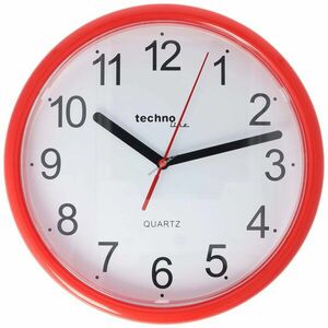 Technoline WT 600 klassikus analóg kvarc falióra műanyag keret piros Ø250mm kép