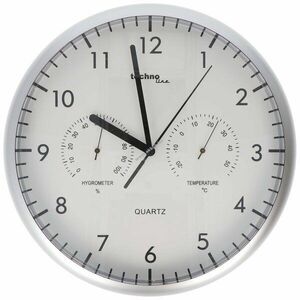 Technoline WT 650 analóg kvarc falióra hőmérővel és páratartalom-mérővel Ø26cm műanyag kép