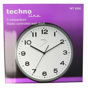Technoline WT 8500 fekete DCF-77 rádióvezérelt falióra Ø30cm kép